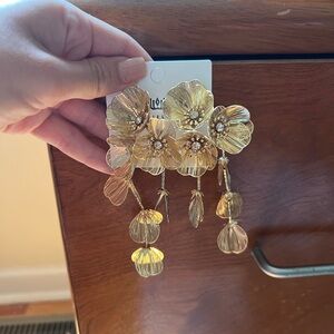 Elegant Gold like Floral Drop Earrings